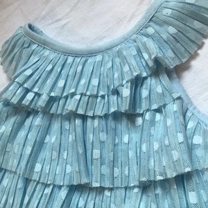 Blue Polka Dot-n-Ruffle Dress